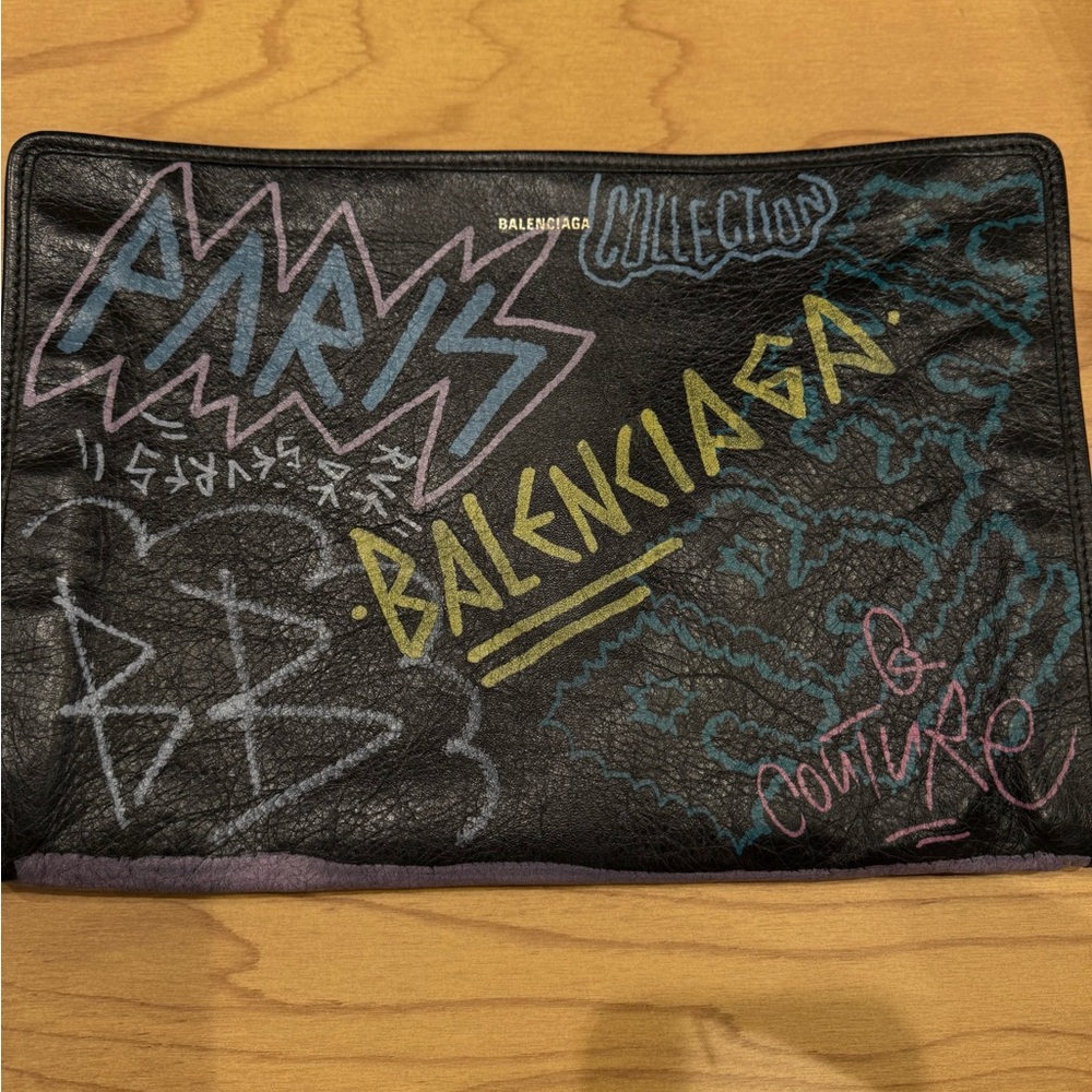 Authentic BALENCIAGA Bazar graffiti clutch